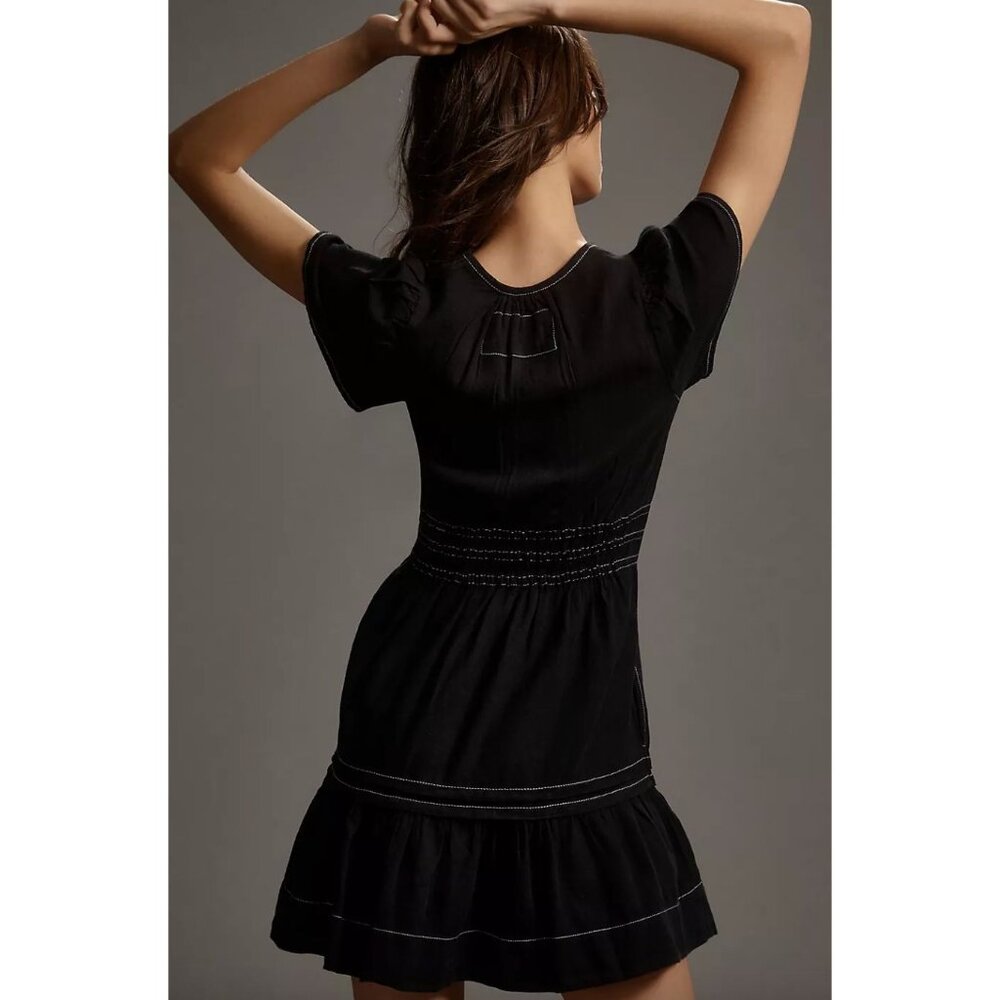 Anthropologie Mini Somerset Mini Dress - Denim Edition Size Small in Black - Picture 2 of 5